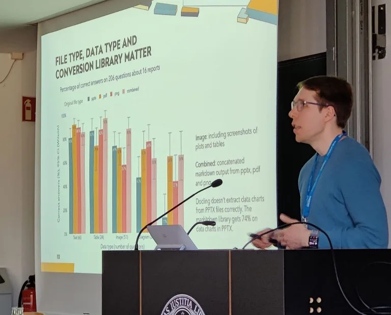 Paul Simmering presenting research at a conference